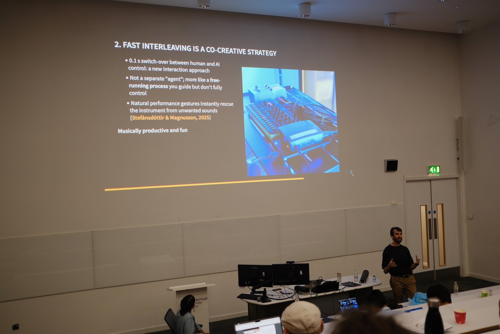Charles presenting "Opening the Design Space" at NIME 2026