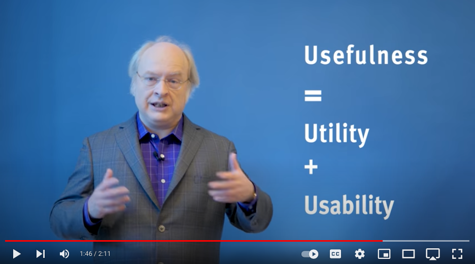 Usefulness, Utility, Usability: 3 Goals of UX Design (Jakob Nielsen)