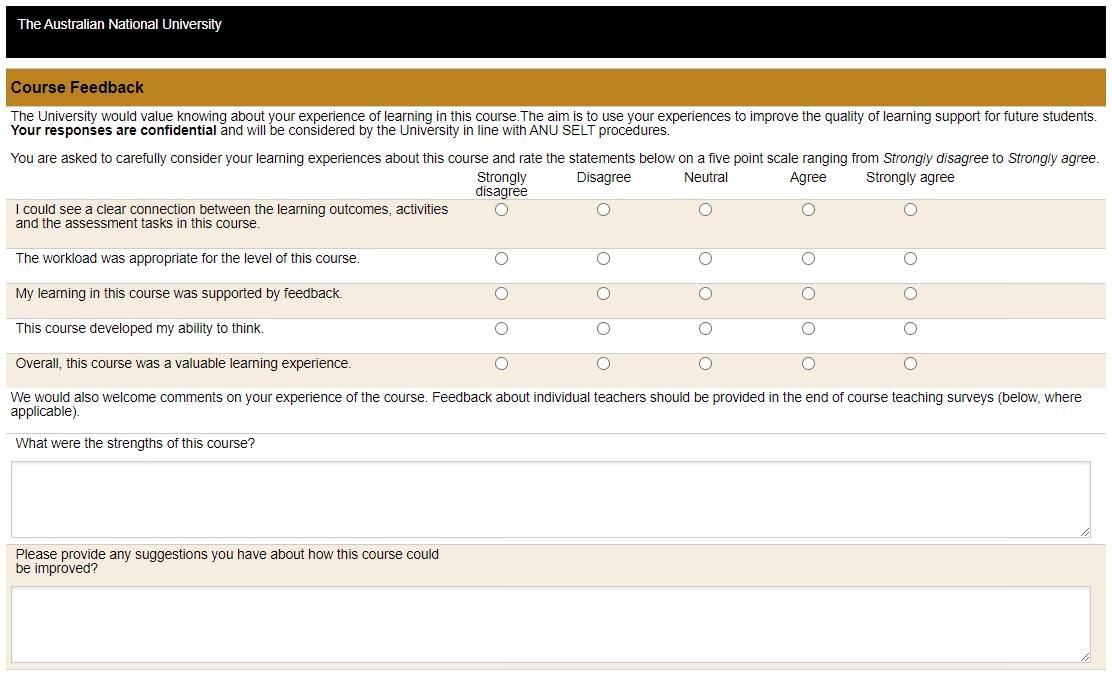 Some typical agreement scale questions