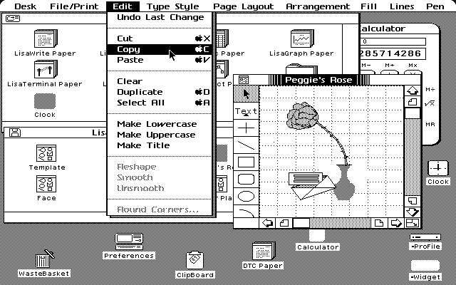 Apple’s first GUI: Lisa. Source: The Lisa: Apple’s Most Influential Failure, Computer History Museum.