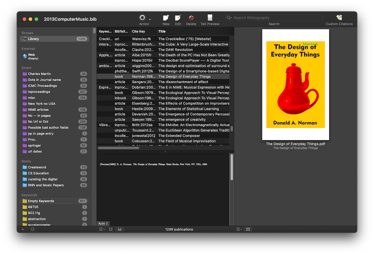 References listed in Bibdesk