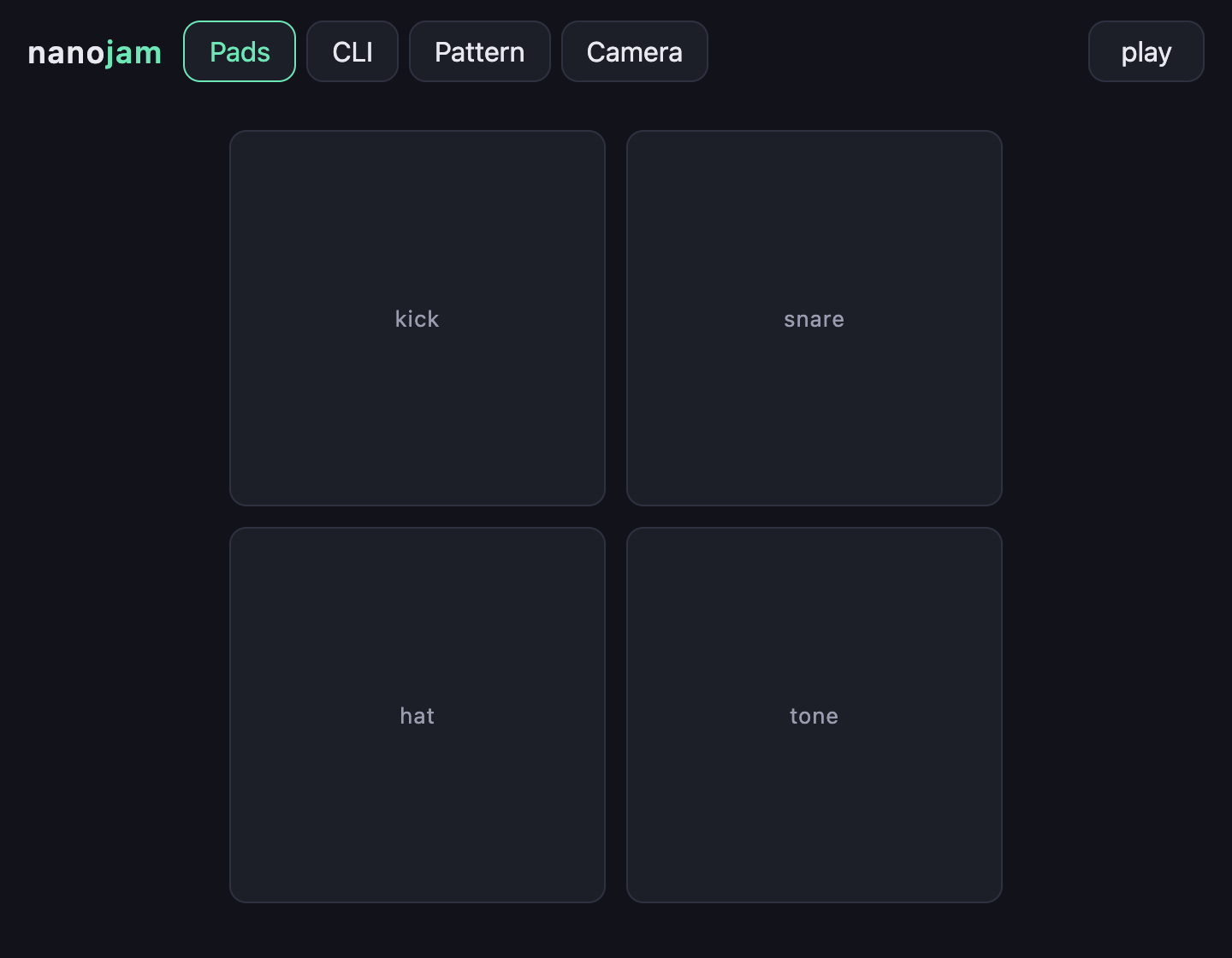 nanojam’s pads interface.