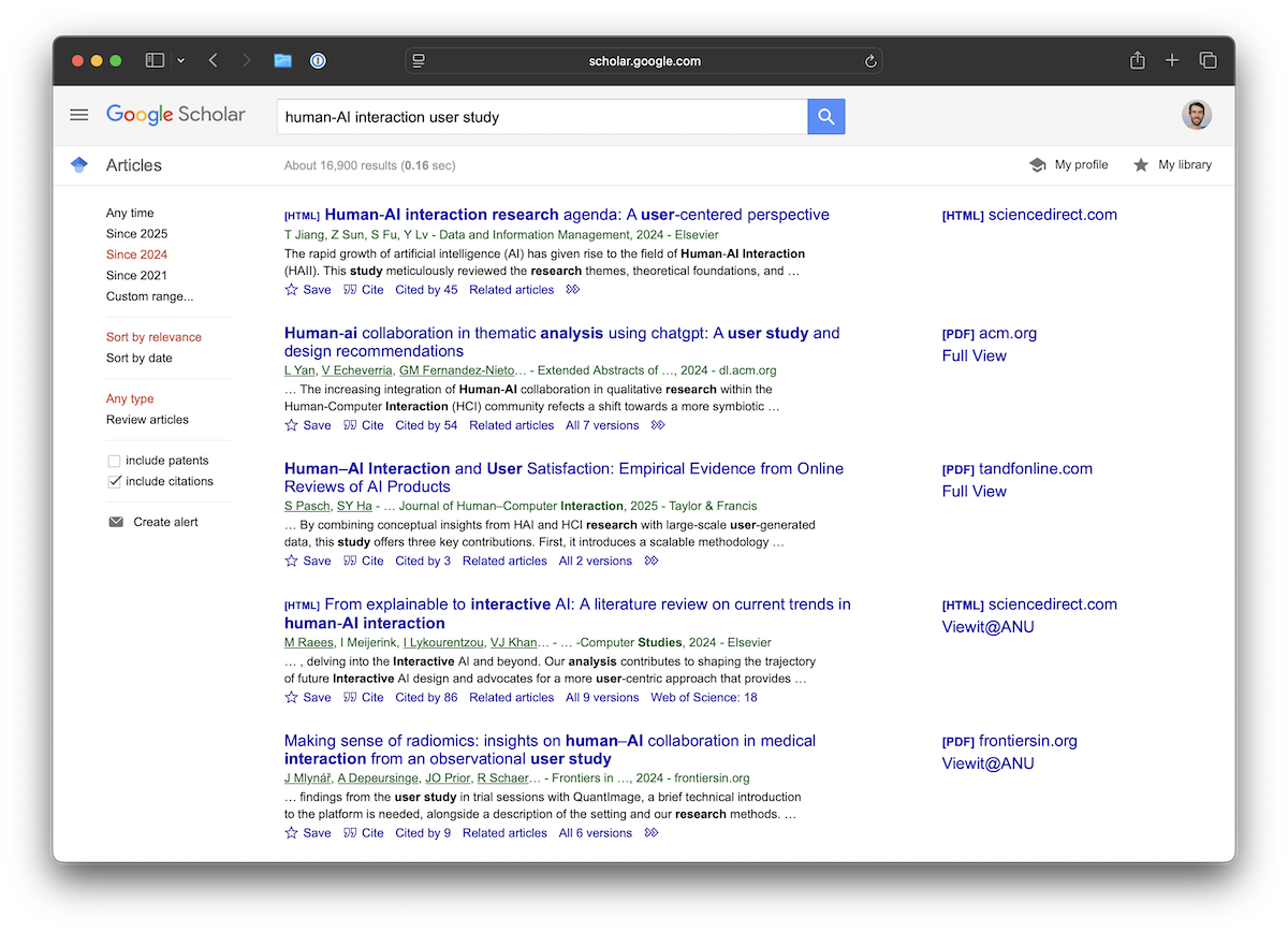 Finding sources with Google Scholar