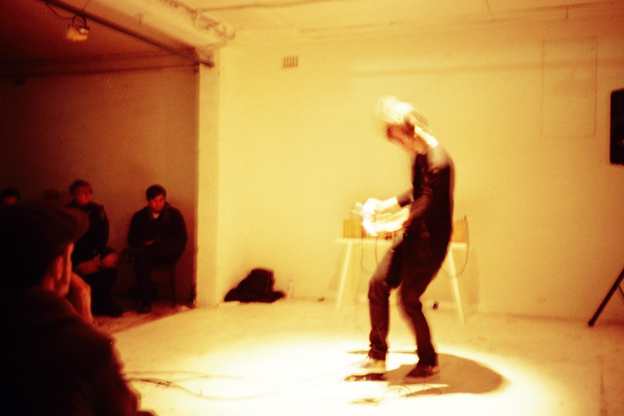 Sensing movement and touch to create music, Atau Tanaka performing in 2010 (Tanaka, 2010)