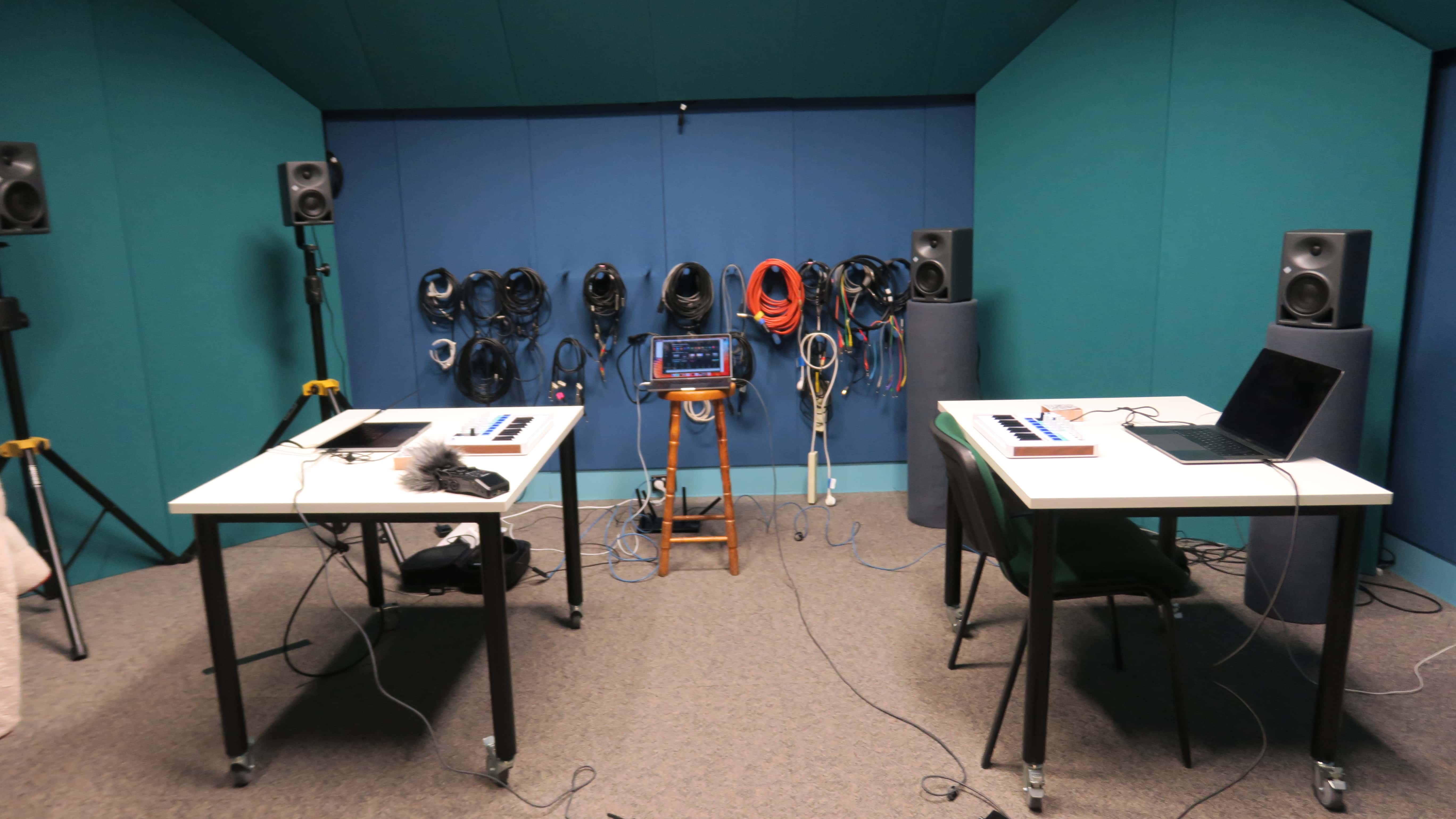 The physical setup for a lab-based HCI study at ANU.
